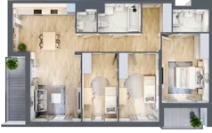 4 pokoje, mieszkanie 94,45 m², piętro 3, oferta nr 1A.1B.22, Astelia Park etap IA, Warszawa, Białołęka, Grodzisk, ul. Leona Berensona 