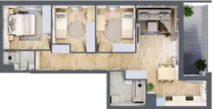 4 pokoje, mieszkanie 71,57 m², piętro 1, oferta nr 1A.1B.07, Astelia Park etap IA, Warszawa, Białołęka, Grodzisk, ul. Leona Berensona 