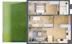 3 pokoje, mieszkanie 62,73 m², parter, oferta nr 1A.1B.03, Astelia Park etap IA, Warszawa, Białołęka, Grodzisk, ul. Leona Berensona 