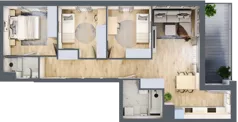 4 pokoje, mieszkanie 71,60 m², piętro 2, oferta nr 1A.1B.13, Astelia Park etap IA, Warszawa, Białołęka, Grodzisk, ul. Leona Berensona 