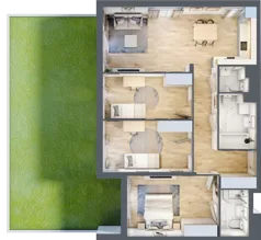 4 pokoje, mieszkanie 89,82 m², parter, oferta nr 1A.1B.04, Astelia Park etap IA, Warszawa, Białołęka, Grodzisk, ul. Leona Berensona 