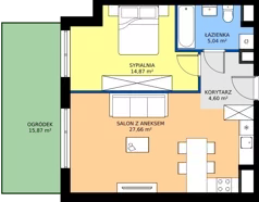 2 pokoje, mieszkanie 52,17 m², parter, oferta nr 3.1A.01, Astelia Park etap III, Warszawa, Białołęka, Grodzisk, ul. Leona Berensona 