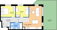 3 pokoje, mieszkanie 57,69 m², parter, oferta nr 3.1A.03, Astelia Park etap III, Warszawa, Białołęka, Grodzisk, ul. Leona Berensona 