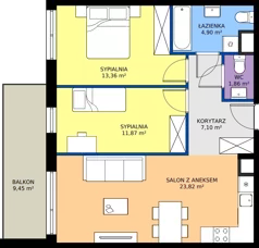 3 pokoje, mieszkanie 62,91 m², piętro 1, oferta nr 3.1A.10, Astelia Park etap III, Warszawa, Białołęka, Grodzisk, ul. Leona Berensona 