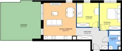 3 pokoje, mieszkanie 66,40 m², parter, oferta nr 3.1B.03, Astelia Park etap III, Warszawa, Białołęka, Grodzisk, ul. Leona Berensona 