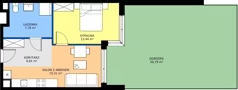 2 pokoje, mieszkanie 43,34 m², parter, oferta nr 3.1B.05, Astelia Park etap III, Warszawa, Białołęka, Grodzisk, ul. Leona Berensona 