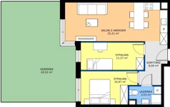 3 pokoje, mieszkanie 57,02 m², parter, oferta nr 3.1B.01, Astelia Park etap III, Warszawa, Białołęka, Grodzisk, ul. Leona Berensona 