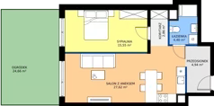 2 pokoje, mieszkanie 55,37 m², parter, oferta nr 3.1B.09, Astelia Park etap III, Warszawa, Białołęka, Grodzisk, ul. Leona Berensona 
