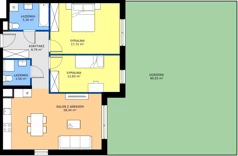 3 pokoje, mieszkanie 76,60 m², parter, oferta nr 3.1B.07, Astelia Park etap III, Warszawa, Białołęka, Grodzisk, ul. Leona Berensona 