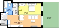 2 pokoje, mieszkanie 52,36 m², parter, oferta nr 3.1C.01, Astelia Park etap III, Warszawa, Białołęka, Grodzisk, ul. Leona Berensona 