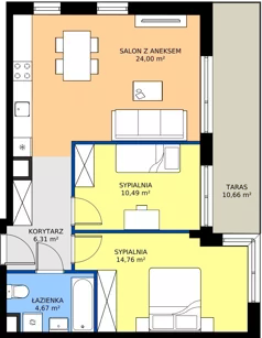 3 pokoje, mieszkanie 60,23 m², piętro 1, oferta nr 3.1C.15, Astelia Park etap III, Warszawa, Białołęka, Grodzisk, ul. Leona Berensona 