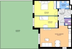 3 pokoje, mieszkanie 75,58 m², parter, oferta nr 3.1C.03, Astelia Park etap III, Warszawa, Białołęka, Grodzisk, ul. Leona Berensona 
