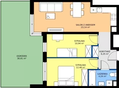 3 pokoje, mieszkanie 57,05 m², parter, oferta nr 3.1C.05, Astelia Park etap III, Warszawa, Białołęka, Grodzisk, ul. Leona Berensona 
