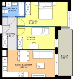 3 pokoje, mieszkanie 53,80 m², piętro 1, oferta nr 3.1D.15, Astelia Park etap III, Warszawa, Białołęka, Grodzisk, ul. Leona Berensona 