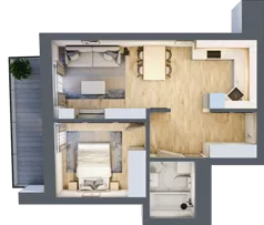 2 pokoje, mieszkanie 44,32 m², piętro 2, oferta nr 10, Apartamenty Sowia, Marki, ul. Sowia 9