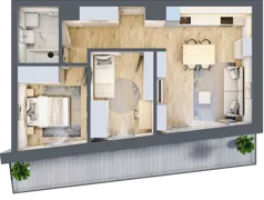 3 pokoje, mieszkanie 53,11 m², piętro 1, oferta nr 1, Apartamenty Sowia, Marki, ul. Sowia 9