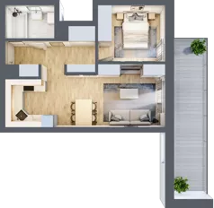 2 pokoje, mieszkanie 46,39 m², piętro 2, oferta nr 14, Apartamenty Sowia, Marki, ul. Sowia 9