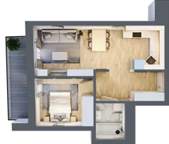 2 pokoje, mieszkanie 44,32 m², piętro 1, oferta nr 3, Apartamenty Sowia, Marki, ul. Sowia 9