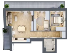3 pokoje, mieszkanie 61,32 m², piętro 2, oferta nr 12, Apartamenty Sowia, Marki, ul. Sowia 9