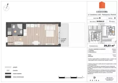 1 pokój, mieszkanie 27,61 m², piętro 3, oferta nr 37, Osiedle Łososiowa, Łódź, Bałuty, Radogoszcz, ul. Okoniowa 11-13