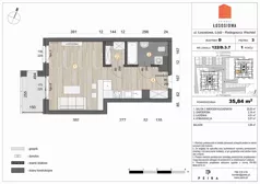 1 pokój, mieszkanie 36,16 m², piętro 3, oferta nr 122, Osiedle Łososiowa, Łódź, Bałuty, Radogoszcz, ul. Okoniowa 11-13