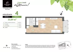 1 pokój, mieszkanie 33,89 m², piętro 1, oferta nr M04, Srebrzyńska Park IV, Łódź, Polesie, ul. Srebrzyńska 109