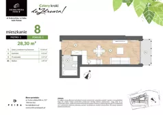 1 pokój, mieszkanie 28,30 m², piętro 1, oferta nr M08, Srebrzyńska Park IV, Łódź, Polesie, ul. Srebrzyńska 109