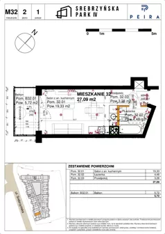 1 pokój, mieszkanie 27,09 m², piętro 2, oferta nr M32, Srebrzyńska Park IV, Łódź, Polesie, ul. Srebrzyńska 109