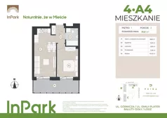 2 pokoje, mieszkanie 37,35 m², piętro 1, oferta nr 4, InPark, Łódź, Bałuty, ul. Emilii Plater / ul. Górnicza