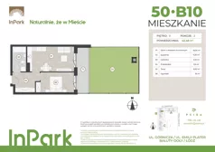 2 pokoje, mieszkanie 42,48 m², parter, oferta nr 50, InPark, Łódź, Bałuty, ul. Emilii Plater / ul. Górnicza