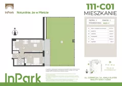 2 pokoje, mieszkanie 48,64 m², piętro 1, oferta nr 53, InPark, Łódź, Bałuty, ul. Emilii Plater / ul. Górnicza