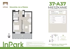 2 pokoje, mieszkanie 37,22 m², piętro 4, oferta nr 37, InPark, Łódź, Bałuty, ul. Górnicza 31