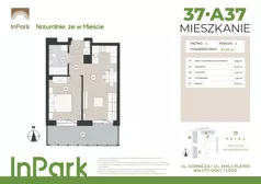 2 pokoje, mieszkanie 37,22 m², piętro 4, oferta nr 37, InPark, Łódź, Bałuty, ul. Górnicza 31