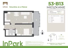 2 pokoje, mieszkanie 48,64 m², piętro 1, oferta nr 53, InPark, Łódź, Bałuty, ul. Górnicza 31
