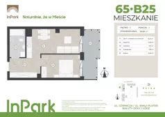2 pokoje, mieszkanie 39,63 m², piętro 2, oferta nr 65, InPark, Łódź, Bałuty, ul. Górnicza 31
