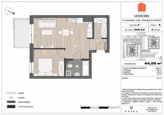 2 pokoje, mieszkanie 44,00 m², piętro 6, oferta nr 64, Osiedle Łososiowa, Łódź, Bałuty, Radogoszcz, ul. Okoniowa 11-13