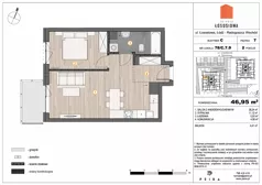 2 pokoje, mieszkanie 46,95 m², piętro 7, oferta nr 78, Osiedle Łososiowa, Łódź, Bałuty, Radogoszcz, ul. Okoniowa 11-13