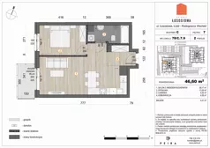2 pokoje, mieszkanie 46,95 m², piętro 7, oferta nr 78, Osiedle Łososiowa, Łódź, Bałuty, Radogoszcz, ul. Okoniowa 11-13
