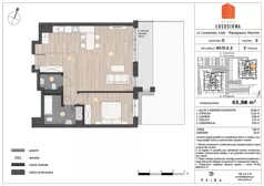 2 pokoje, mieszkanie 65,58 m², parter, oferta nr 90, Osiedle Łososiowa, Łódź, Bałuty, Radogoszcz, ul. Okoniowa 11-13