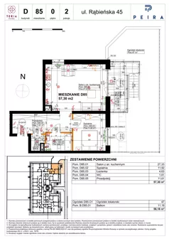 2 pokoje, mieszkanie 57,30 m², parter, oferta nr D85, Teria Park, Łódź, Polesie, Złotno, ul. Rąbieńska 45