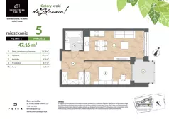 2 pokoje, mieszkanie 47,16 m², piętro 1, oferta nr M05, Srebrzyńska Park IV, Łódź, Polesie, ul. Srebrzyńska 109