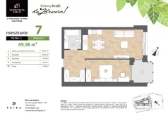 2 pokoje, mieszkanie 49,58 m², piętro 1, oferta nr M07, Srebrzyńska Park IV, Łódź, Polesie, ul. Srebrzyńska 109
