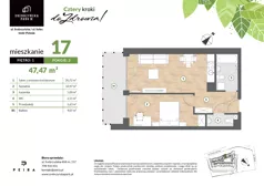 2 pokoje, mieszkanie 47,47 m², piętro 1, oferta nr M17, Srebrzyńska Park IV, Łódź, Polesie, ul. Srebrzyńska 109