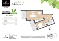 2 pokoje, mieszkanie 49,65 m², piętro 1, oferta nr M19, Srebrzyńska Park IV, Łódź, Polesie, ul. Srebrzyńska 109
