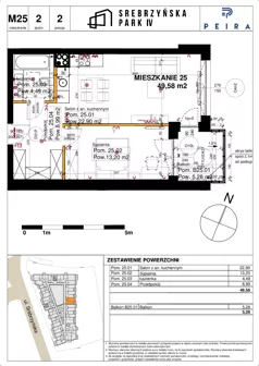 2 pokoje, mieszkanie 49,58 m², piętro 2, oferta nr M25, Srebrzyńska Park IV, Łódź, Polesie, ul. Srebrzyńska 109