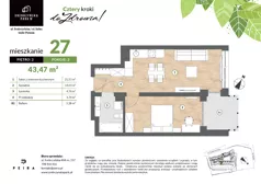 2 pokoje, mieszkanie 43,70 m², piętro 2, oferta nr M27, Srebrzyńska Park IV, Łódź, Polesie, ul. Srebrzyńska 109