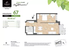 2 pokoje, mieszkanie 49,40 m², piętro 4, oferta nr M67, Srebrzyńska Park IV, Łódź, Polesie, ul. Srebrzyńska 109