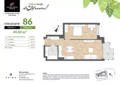 2 pokoje, mieszkanie 49,40 m², piętro 5, oferta nr M86, Srebrzyńska Park IV, Łódź, Polesie, ul. Srebrzyńska 109