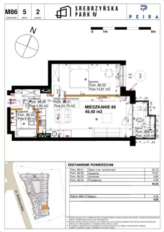 2 pokoje, mieszkanie 49,40 m², piętro 5, oferta nr M86, Srebrzyńska Park IV, Łódź, Polesie, ul. Srebrzyńska 109