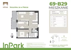 3 pokoje, mieszkanie 56,18 m², piętro 2, oferta nr 69, InPark, Łódź, Bałuty, ul. Emilii Plater / ul. Górnicza